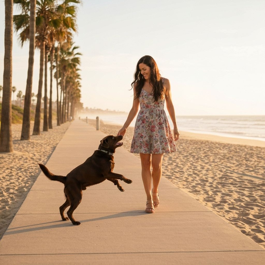 Beth O'Connor with her dog Zoe on the Golden Isles beach